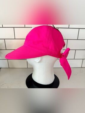 NWT Facesaver Cap Wide Brim Golf Beach Hat Adjustable Bow OS Pink Hobby Lobby